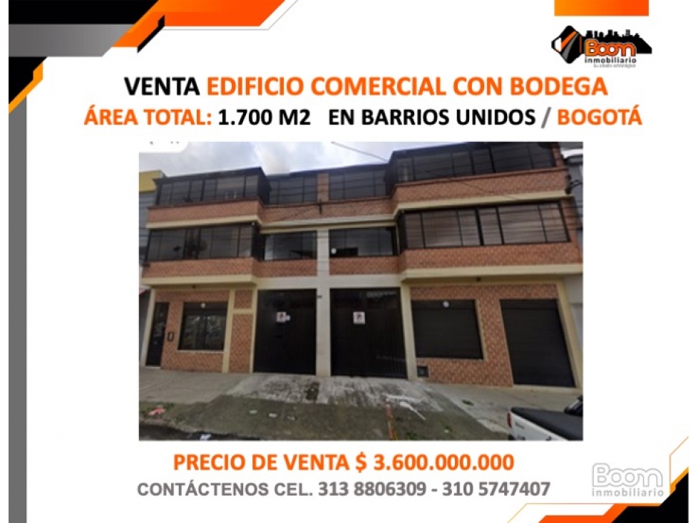 VENTA EDIFICIO COMERCIAL CON BODEGA TOTAL ÁREA 1.700 M2