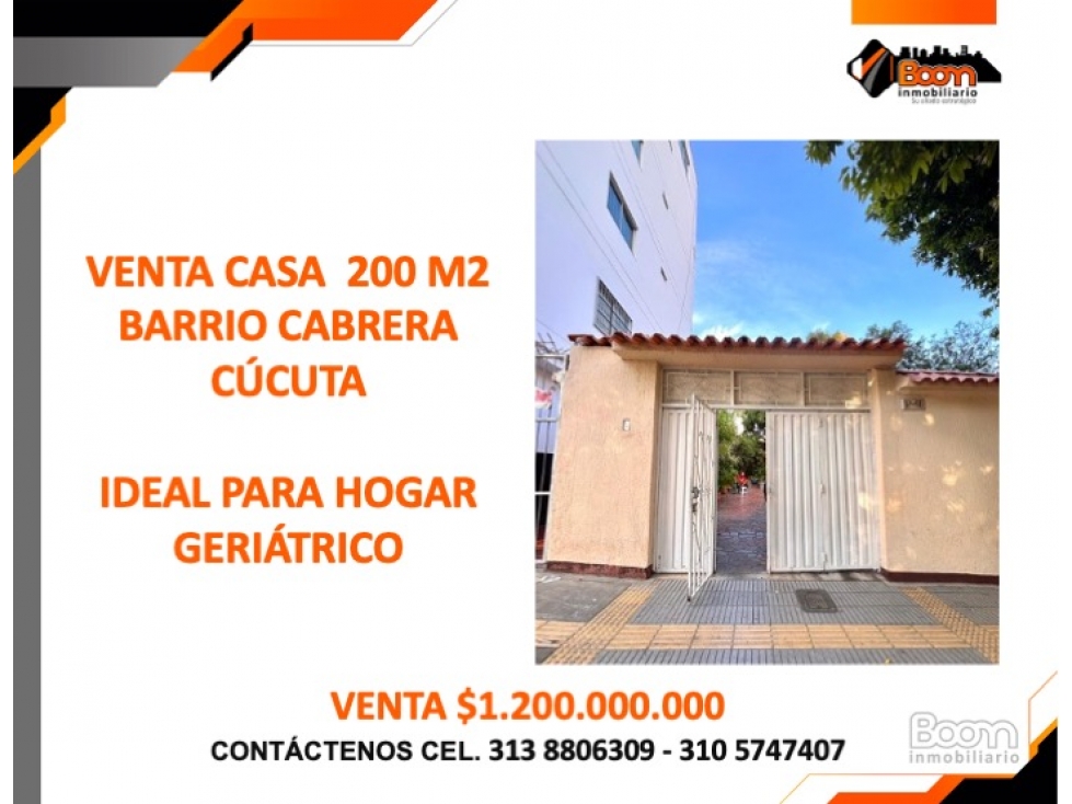 VENTA CASA 200 M2 EN LOTE DE 400 M2 - BARRIO CABRERA CUCUTA