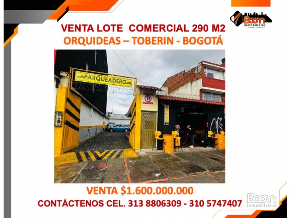 VENTA LOTE COMERCIAL 290 M2 TOBERIN