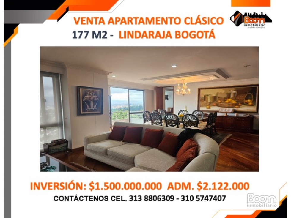 VENTA APARTAMENTO LINDARAJA 177 M2