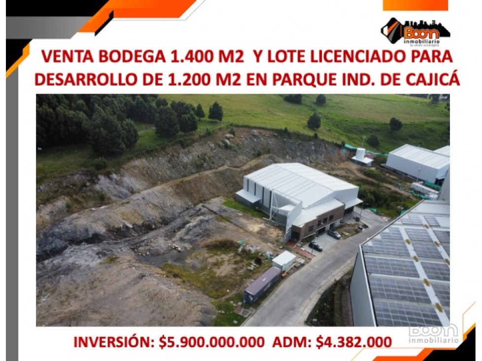 VENTA BODEGA 1.400 M2 Y LOTE LICENCIADO PARA DESARROLLO DE 1.200 M2 - 1