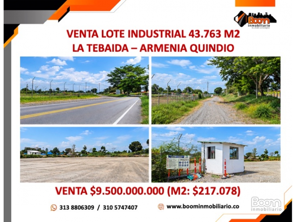 VENTA LOTE INDUSTRIAL 43.763 M2 LA TEBAIDA QUINDIO - 1