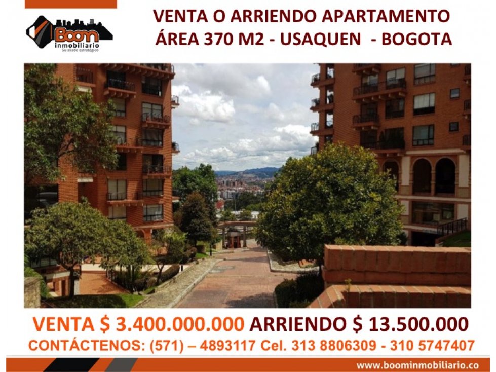 VENTA ARRIENDO APARTAMENTO 370 M2 USAQUEN