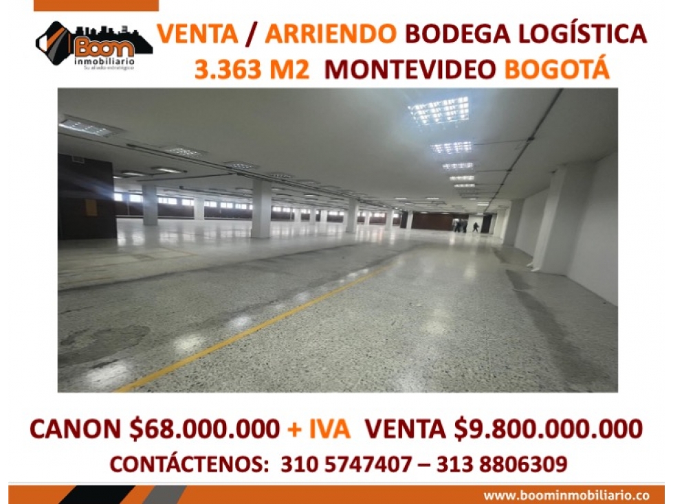 VENTA / ARRIENDO BODEGA LOGÍSTICA 3.363 M2 EN MONTEVIDEO