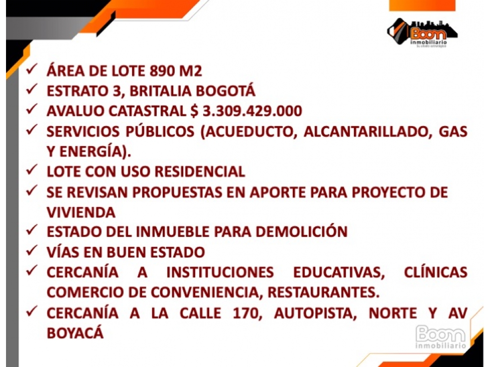 LOTE EN VENTA 890 M2 - USO VIVIENDA BRITALIA BOGOTÁ — foto 2