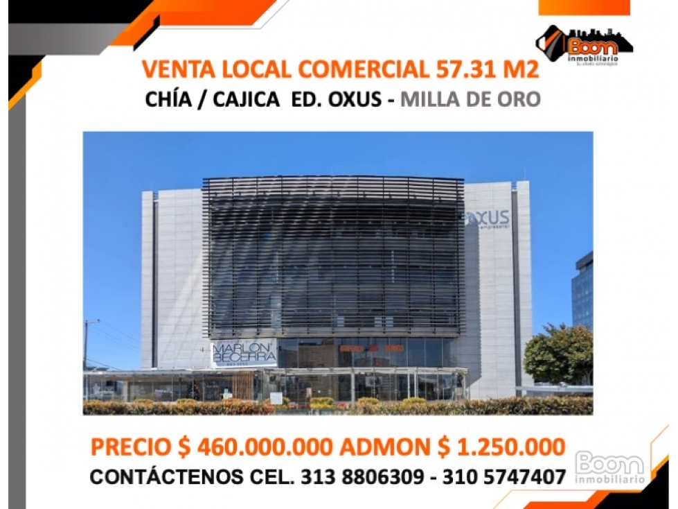 VENTA LOCAL COMERCIAL 57.31 M2 CHÍA / CAJICA ED. OXUS