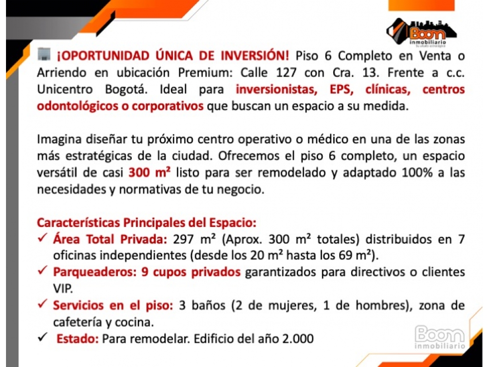 VENTA ARRIENDO OFICINAS 300 M2 CALLE 127 CON CRA 13 — foto 2