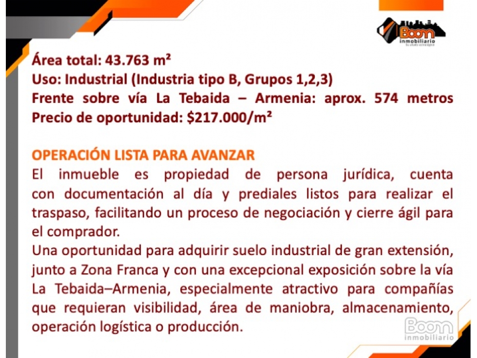 VENTA LOTE INDUSTRIAL 43.763 M2 LA TEBAIDA QUINDIO - 2