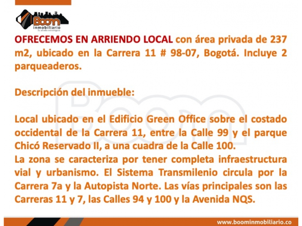 ARRIENDO LOCAL 237 M2 EN EDIFICIO GREEN OFFICE CHICÓ — foto 2