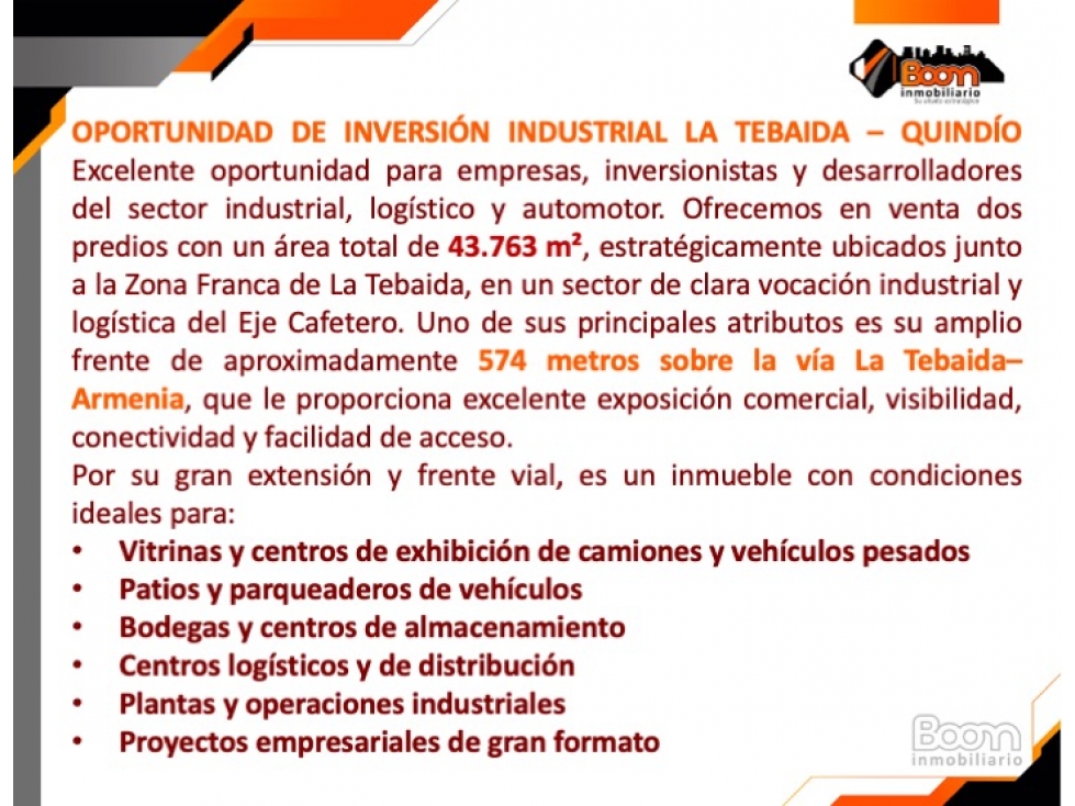 VENTA LOTE INDUSTRIAL 43.763 M2 LA TEBAIDA QUINDIO - 3