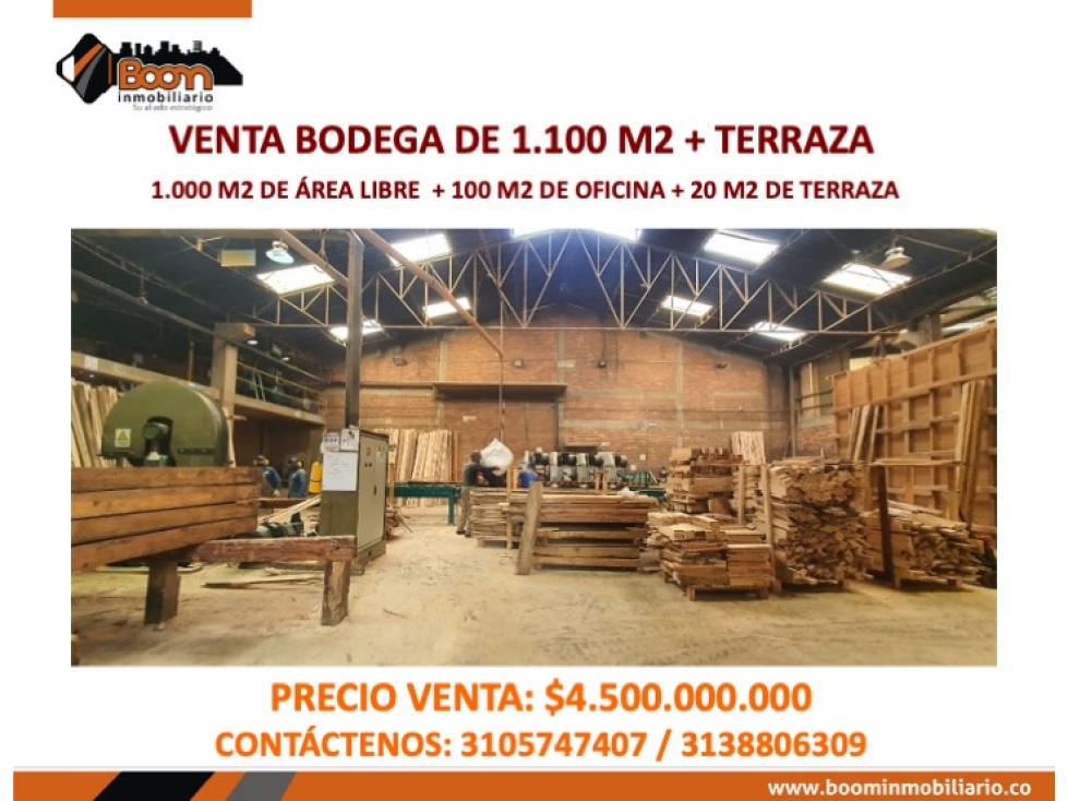 VENTA BODEGA INDUSTRIAL 1.100 M2 GORGONZOLA