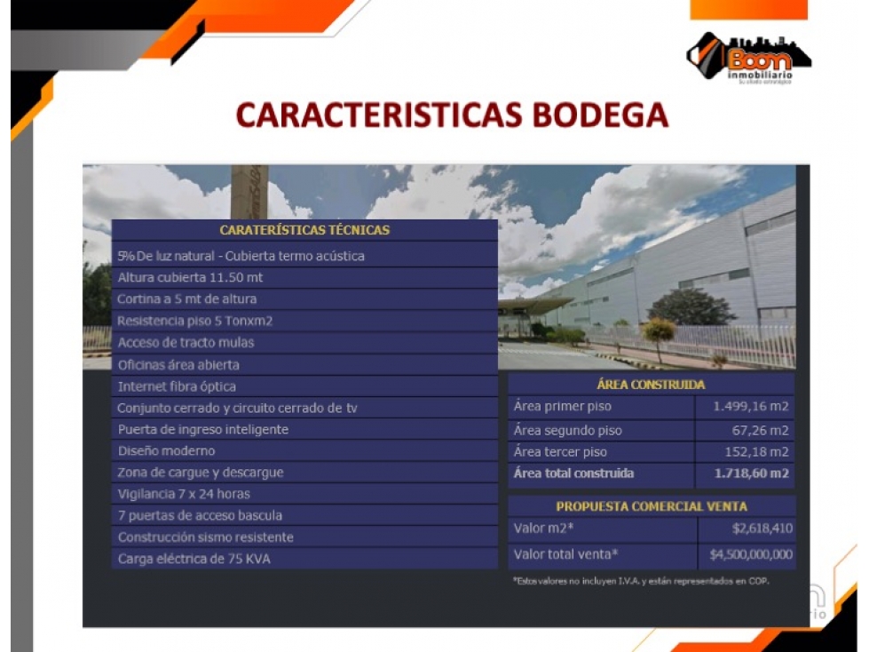 VENTA BODEGA 1.718 M2 PARQUE IND. TOCANCIPA - 2