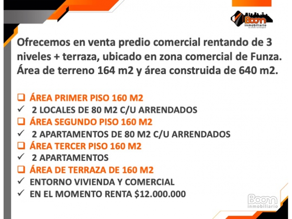 VENTA PREDIO COMERCIAL 640 M2 RENTANDO 12 MM - FUNZA - 2