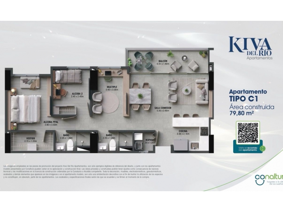 APARTAMENTO EN VENTA - KIVA DEL RÍO - MEDELLIN — foto 3