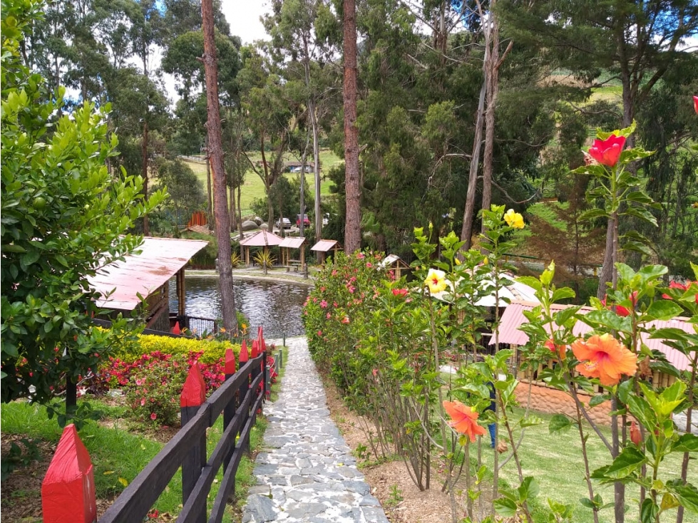 Finca Turística Rentable en Venta, en Sonsón, restaurante, y lago.