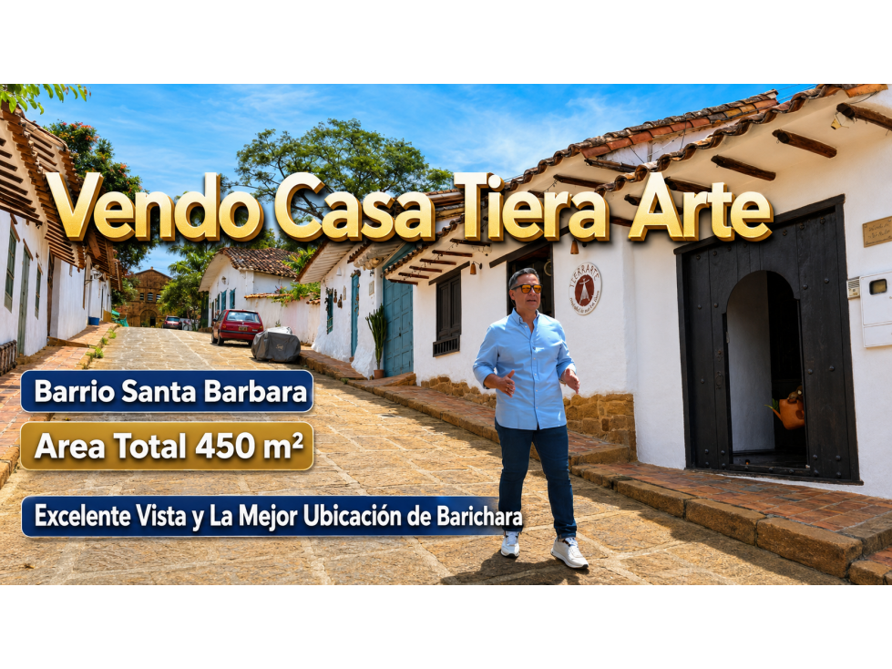 Vendo Casa Barichara sector Santa Barbara Casa Tierra Arte