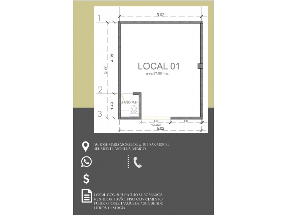 SE RENTA LOCAL COMERCIAL EN SAN MIGUEL DEL MONTE AVENIDA PRINCIPAL — foto 2
