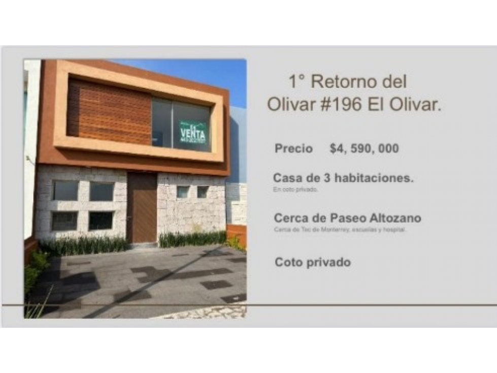 SE VENDE CASA EN EL RETORNO DEL OLIVAR ALTOZANO MORELIA