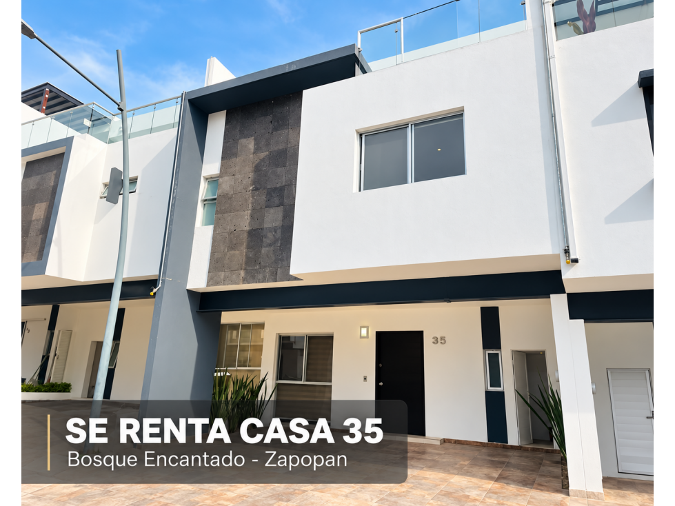 Casa 35 en renta con roof garden por la cima de zapopan