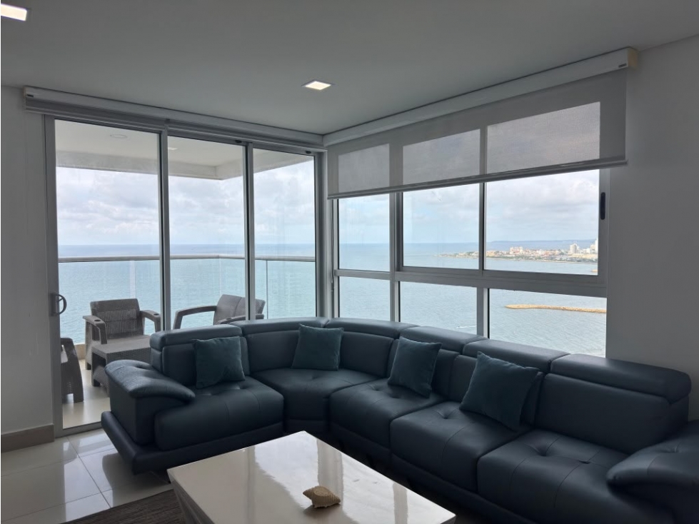 EXCLUSIVO APARTAMENTO EN VENTA BOCAGRANDE PRIMERA LINEA DEL MAR