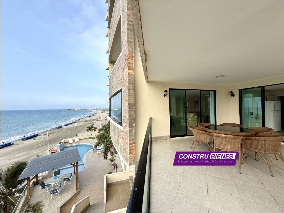 Departamento amoblado frente al mar, Playa El Murciélago, Manta