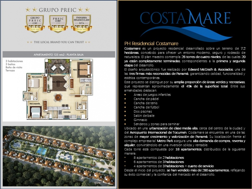 VENTA APARTAMENTO RES COSTAMARE PB 125 m2. COSTA SUR PANAMA — foto 2