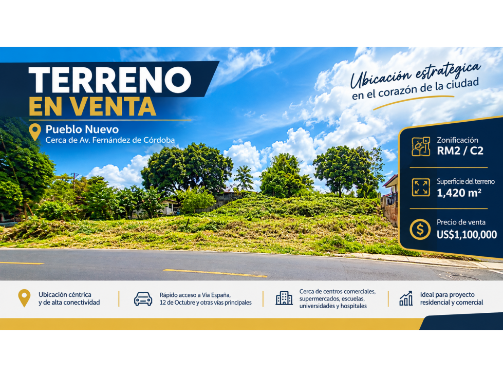 Terreno en Venta Pueblo Nuevo | 1,420 m2 Proyecto Aprobado CT - 1
