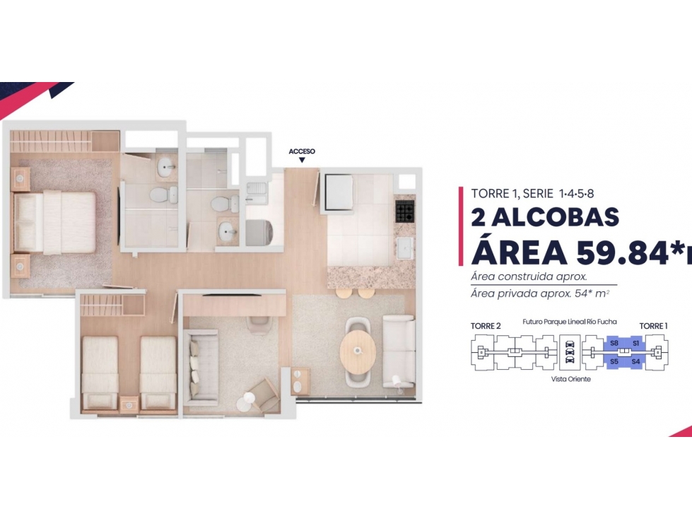 VENDO APARTAMENTO 2 ALCOBAS Y ESTUDIO, MARSELLA, BOGOTÁ, D.C. — foto 2