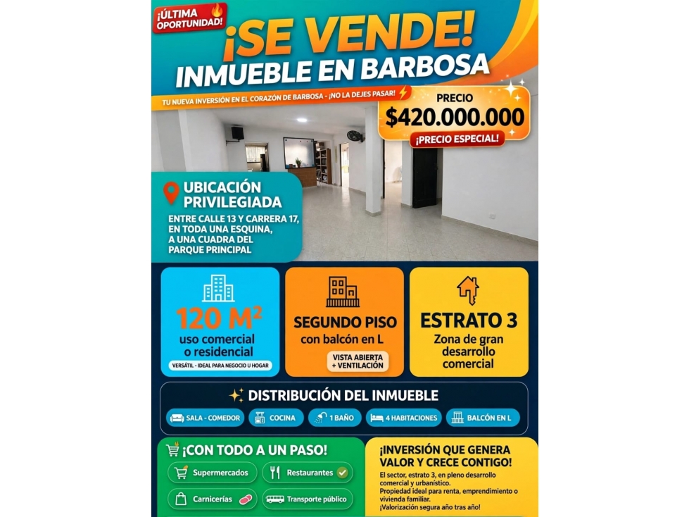 Casa en Venta en Barbosa, Antioquia - 1