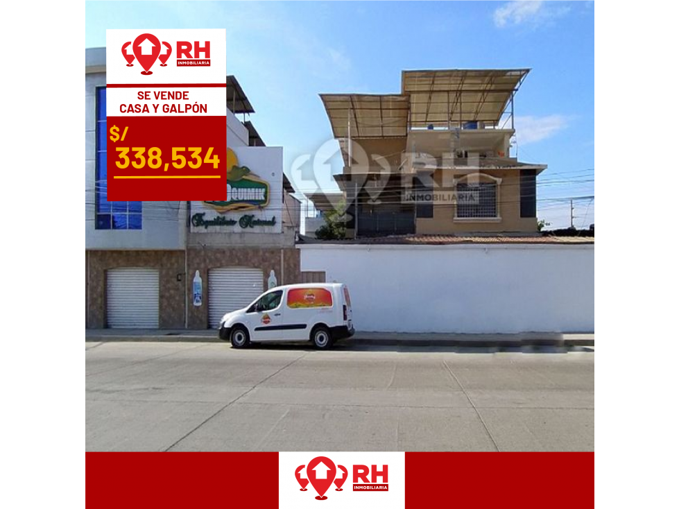 CASA Y GALPON EN VENTA, VIA A LA FERROVIARIA #883