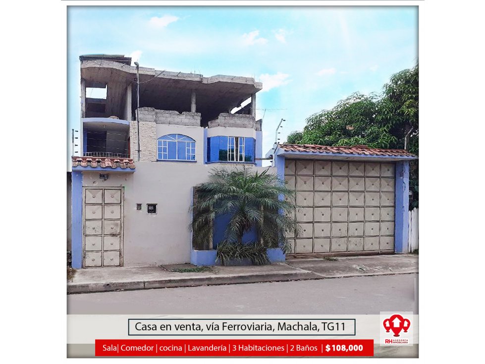 Casa en venta, vía Ferroviaria, Machala, TG11