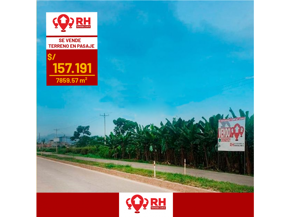 TERRENO EN VENTA EN VIA PRINCIPAL A PASAJE DE 7.859,57 m2 #871 - 1