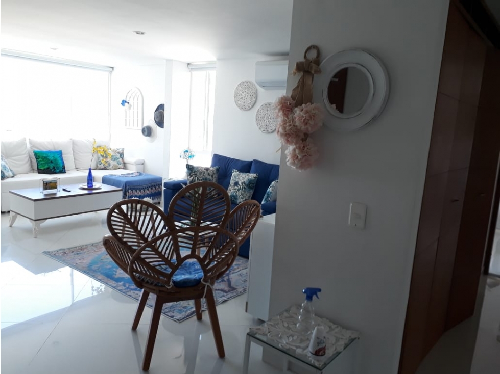 SE VENDE HERMOSO APTO EN SANTA MARTA AMOBLADO EN AREIA.P