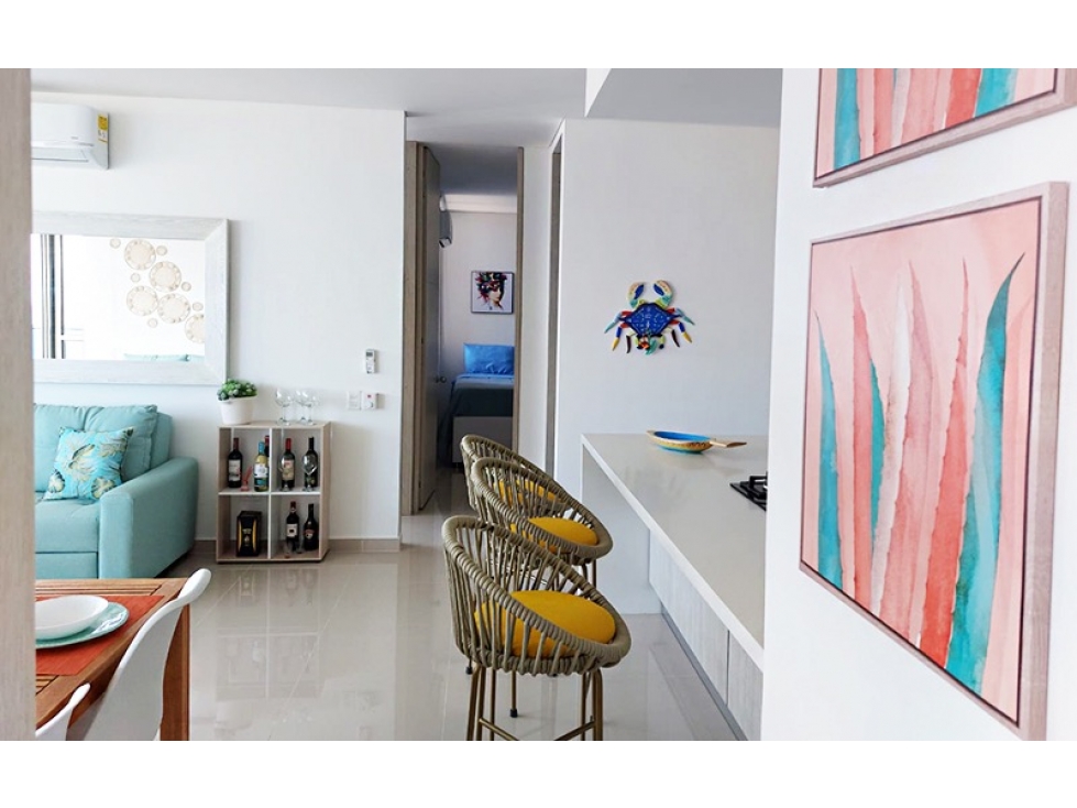 SE VENDE HERMOSO APTO EN SANTA MARTA AMOBLADO.P