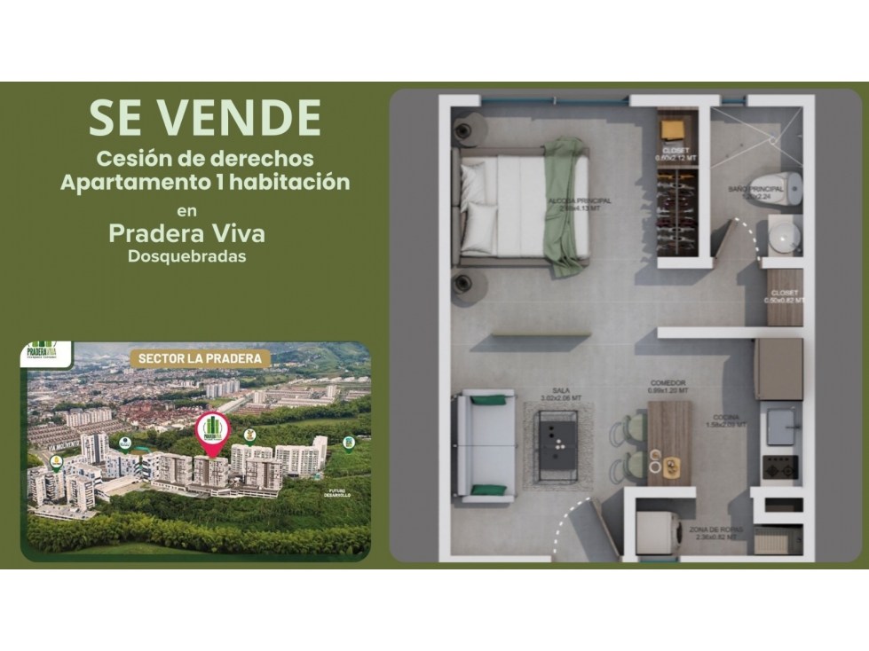 VENTA APARTAESTUDIO EN PRADERA VIVA, DOSQUEBRADAS