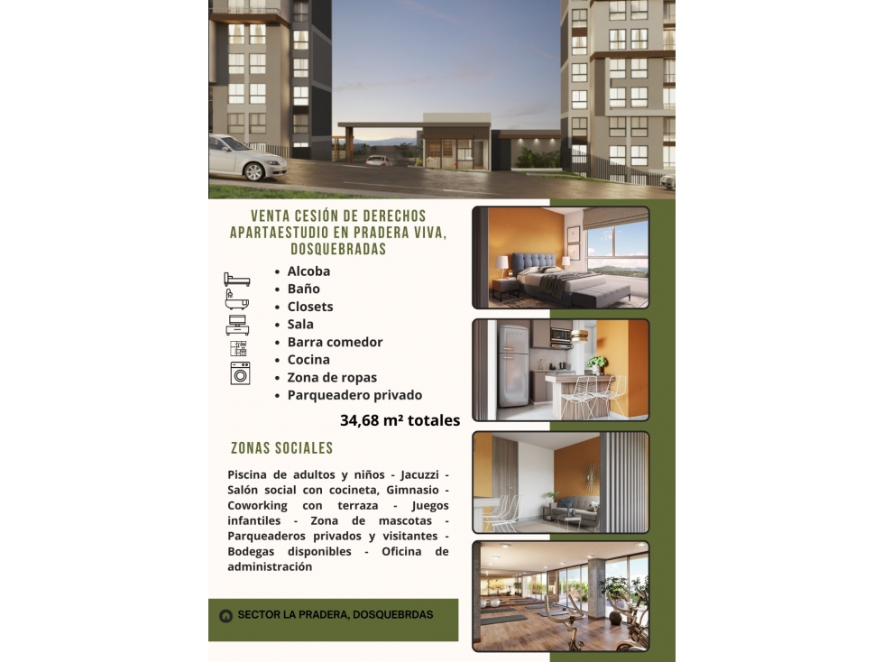 VENTA APARTAESTUDIO EN PRADERA VIVA, DOSQUEBRADAS — foto 2