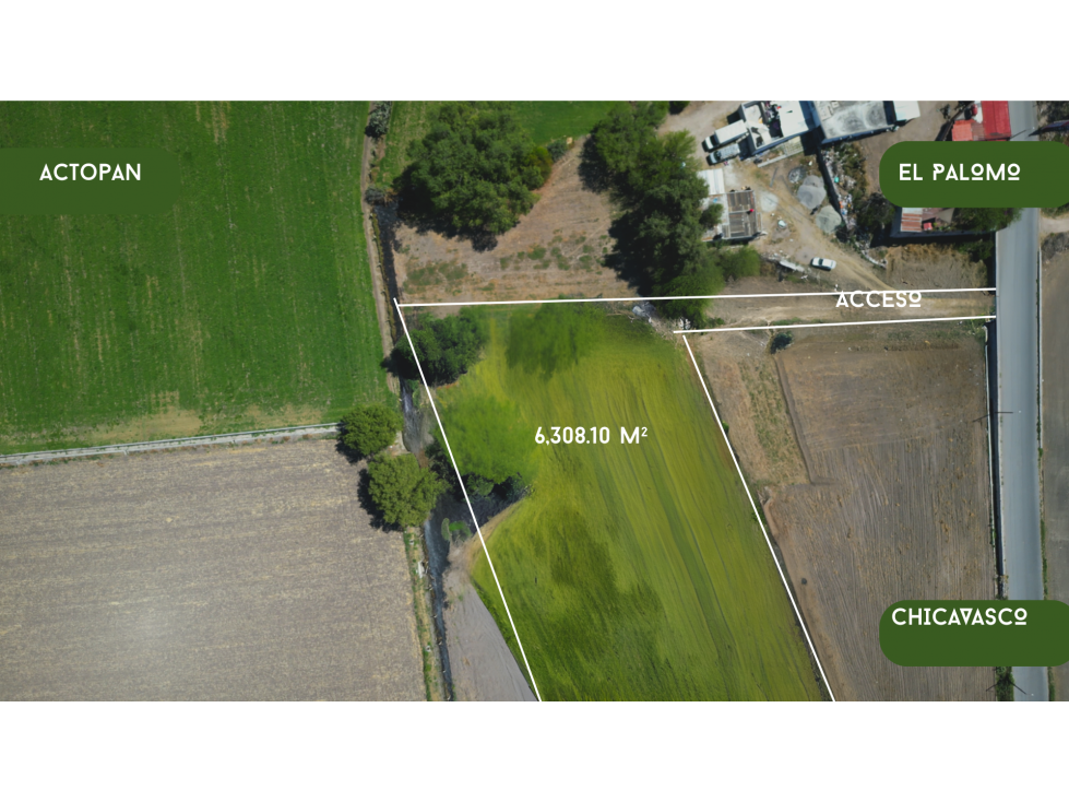 Terreno de Cultivo en Actopan, Hidalgo Entrada de El Palomo