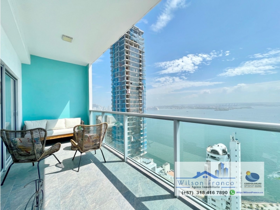 Apartamento En Venta, amoblado, Bocagrande, vista a la Bahía Cartagena — foto 2