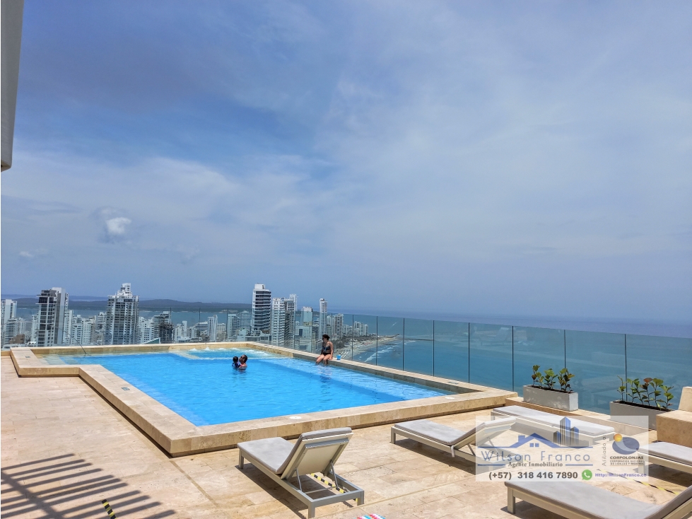 Apartamento En Venta, Bocagrande, vista al mar, Cartagena