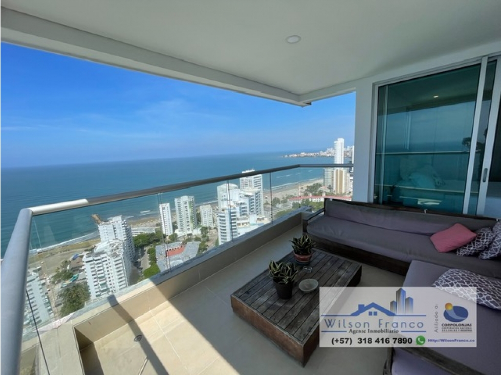 Apartamento en venta, AMOBLADO, Palmetto, vista al mar, Cartagena — foto 2