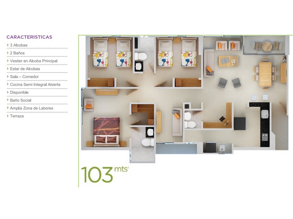 Apartamento En Venta, Edificio Menta, Urb. La Concepción, Cartagena — foto 3