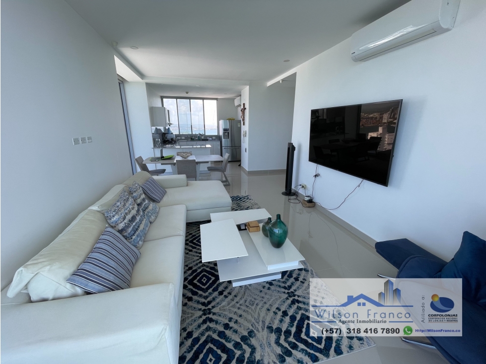 Apartamento en venta, AMOBLADO, Bocagrande, frente al mar, Cartagena — foto 6