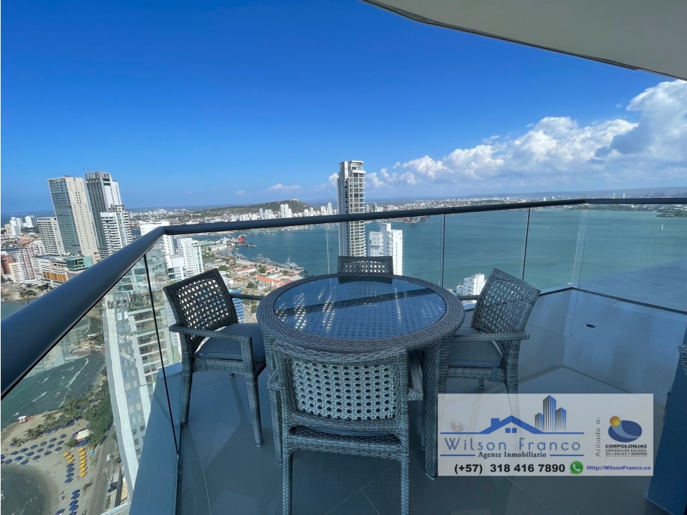 Apartamento en venta, AMOBLADO, Bocagrande, frente al mar, Cartagena — foto 5