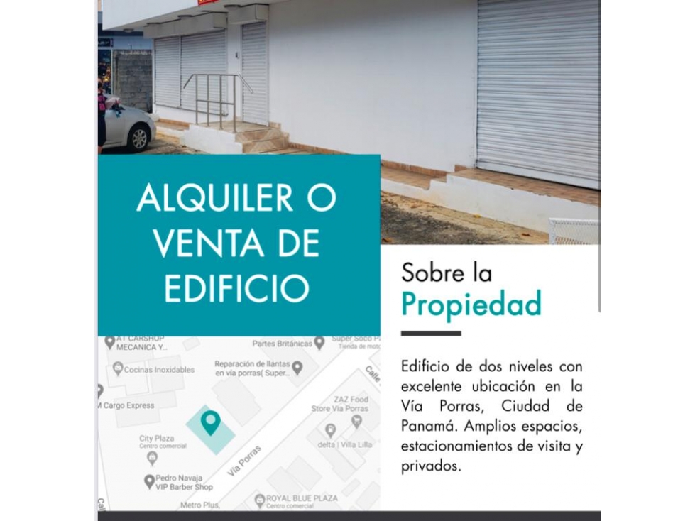 Se alquila Local en Via Porras 740 Mts $6,200 de 2 niveles