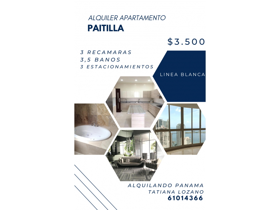 ALQUILER APTO PAITILLA LB $3,500