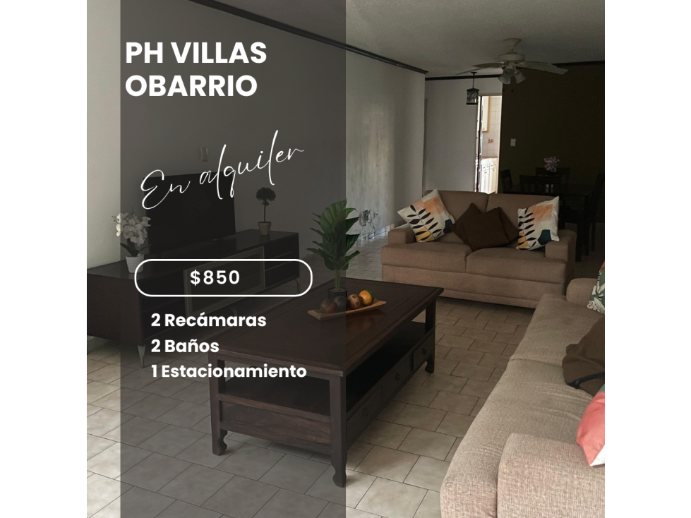 ALQUILO APARTAMENTO EN OBARRIO