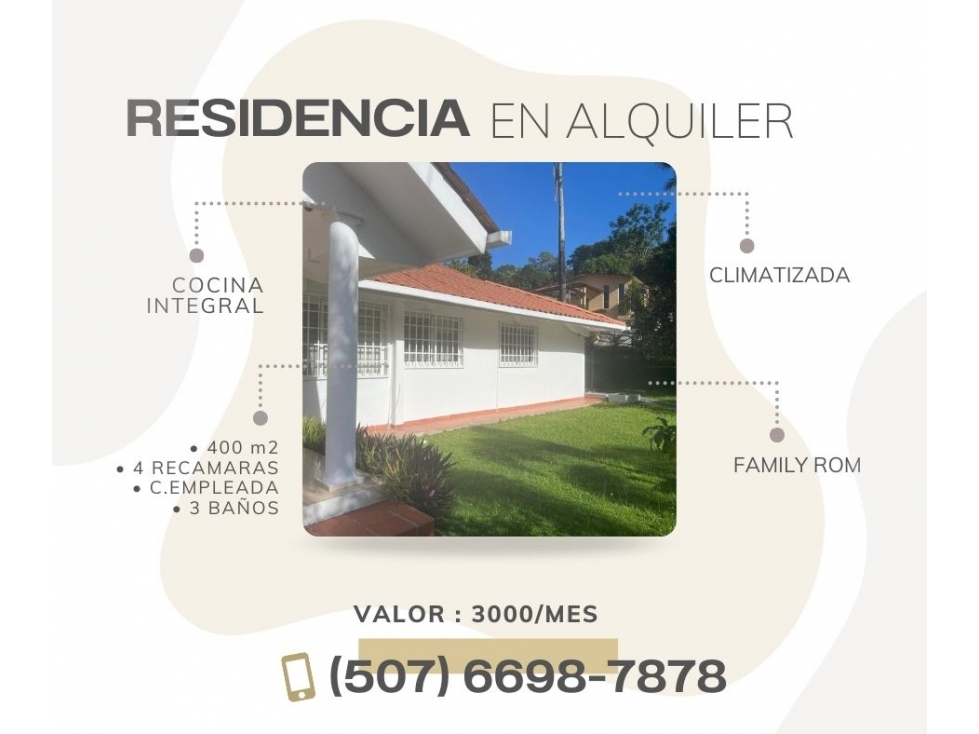 ALQUILER DE CASA EN RESIDENCIAL HOWARD - 1