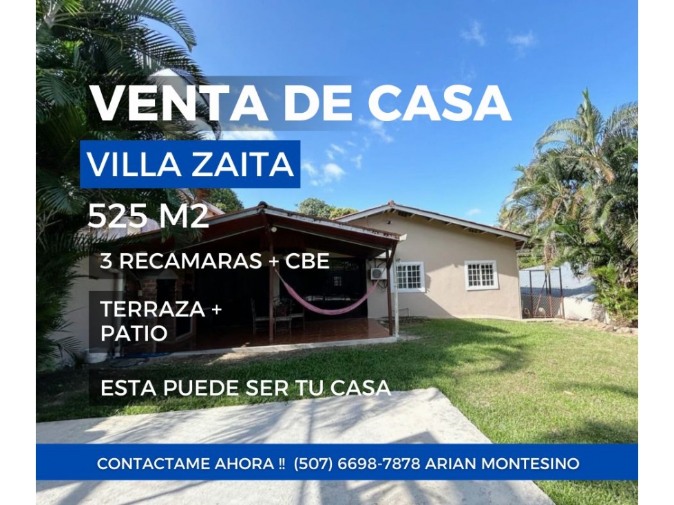 VENTA DE CASA EN VILLA ZAITA