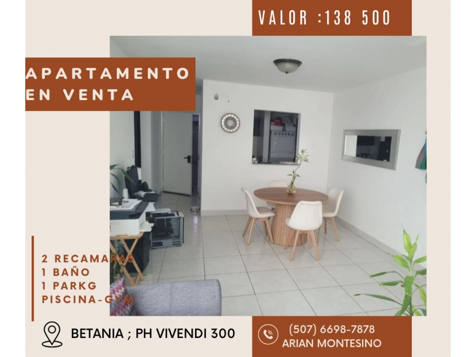 VENTA DE APARTAMENTO EN BETANIA