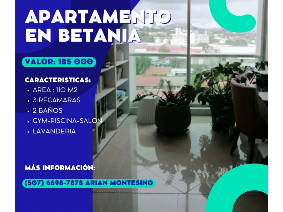 VETA DE APARTAMENTO EN BETANIA